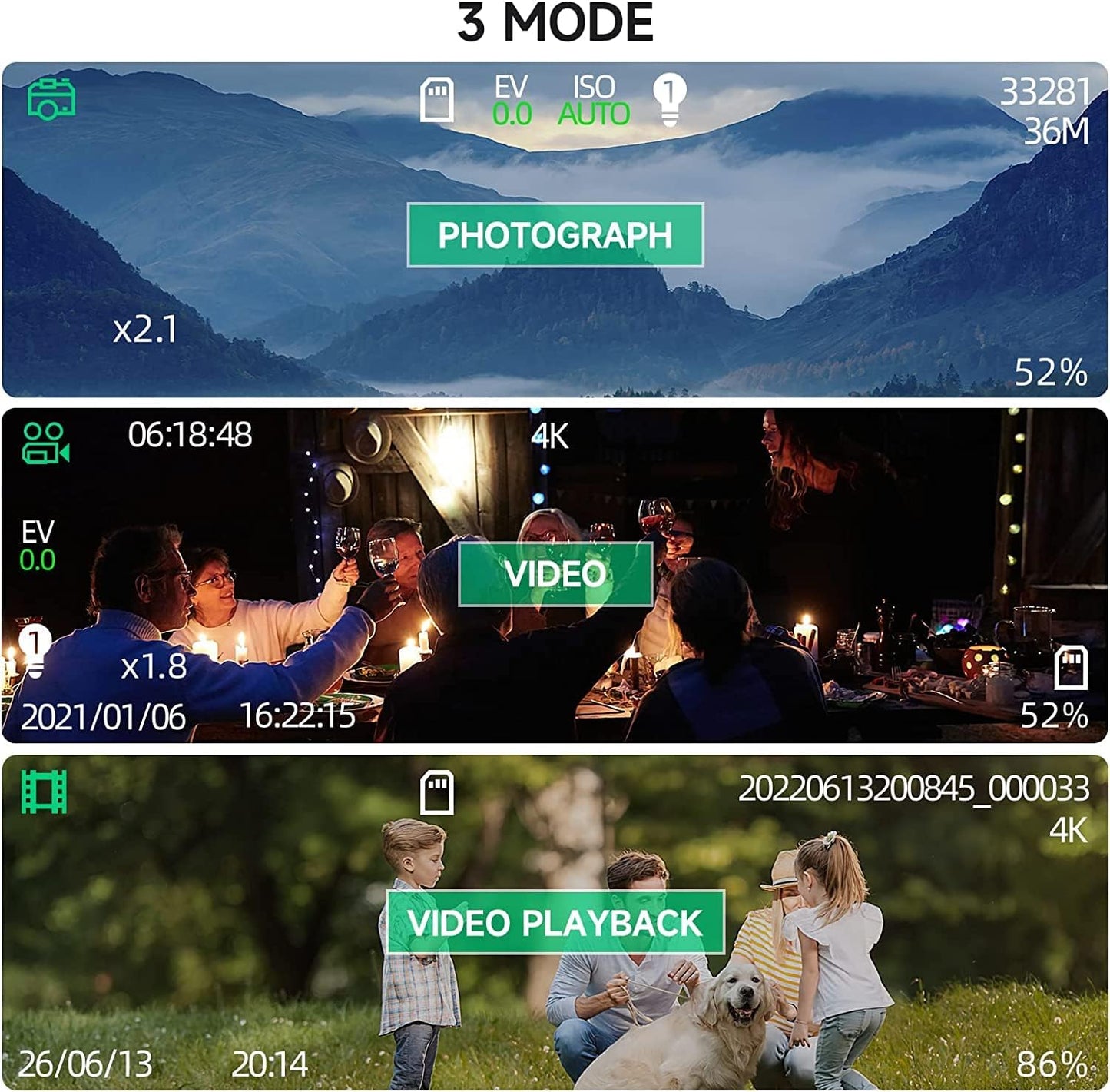 Night Vision Goggles for Adults, 4K Infrared Night Vision Binoculars with Rechargeable Battery and Anti-Shake Motion Detection for Camping