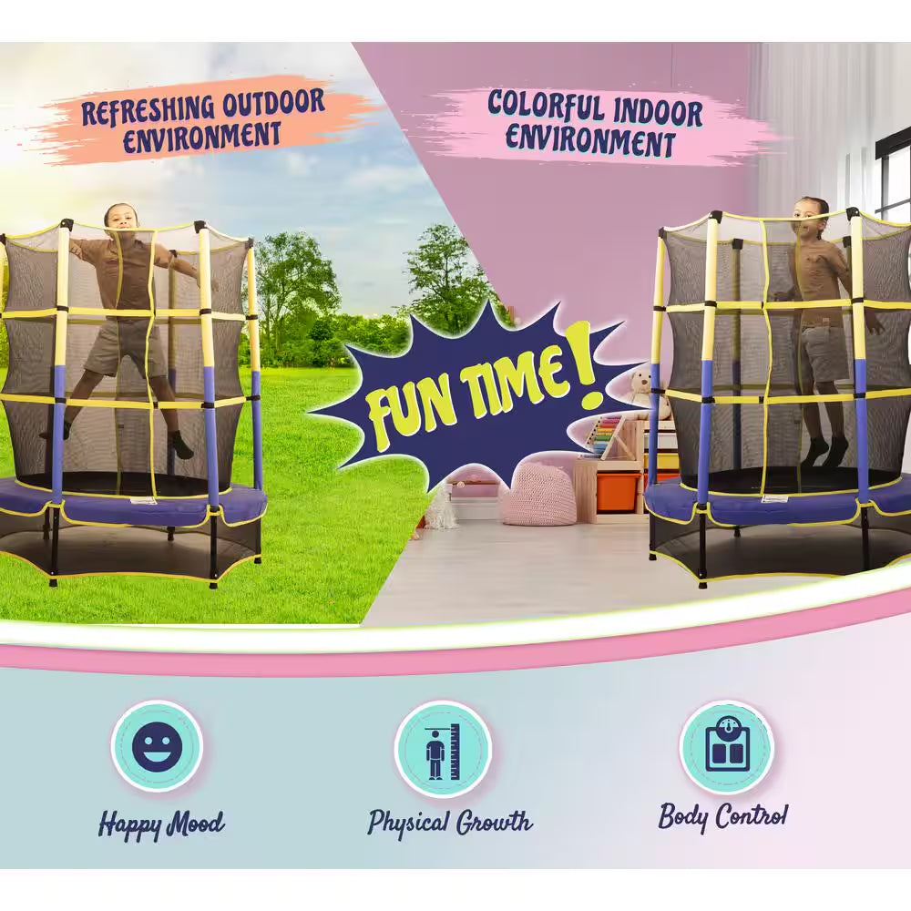 Machrus 55 In. Kiddy Trampoline and Enclosure Set Easy Assembly