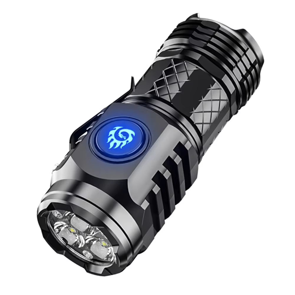 Type-C Rechargeable Waterproof Flashlight Adjustable Brightness Flash Light Super Bright Flashlight Powerful Handheld Flashlight
