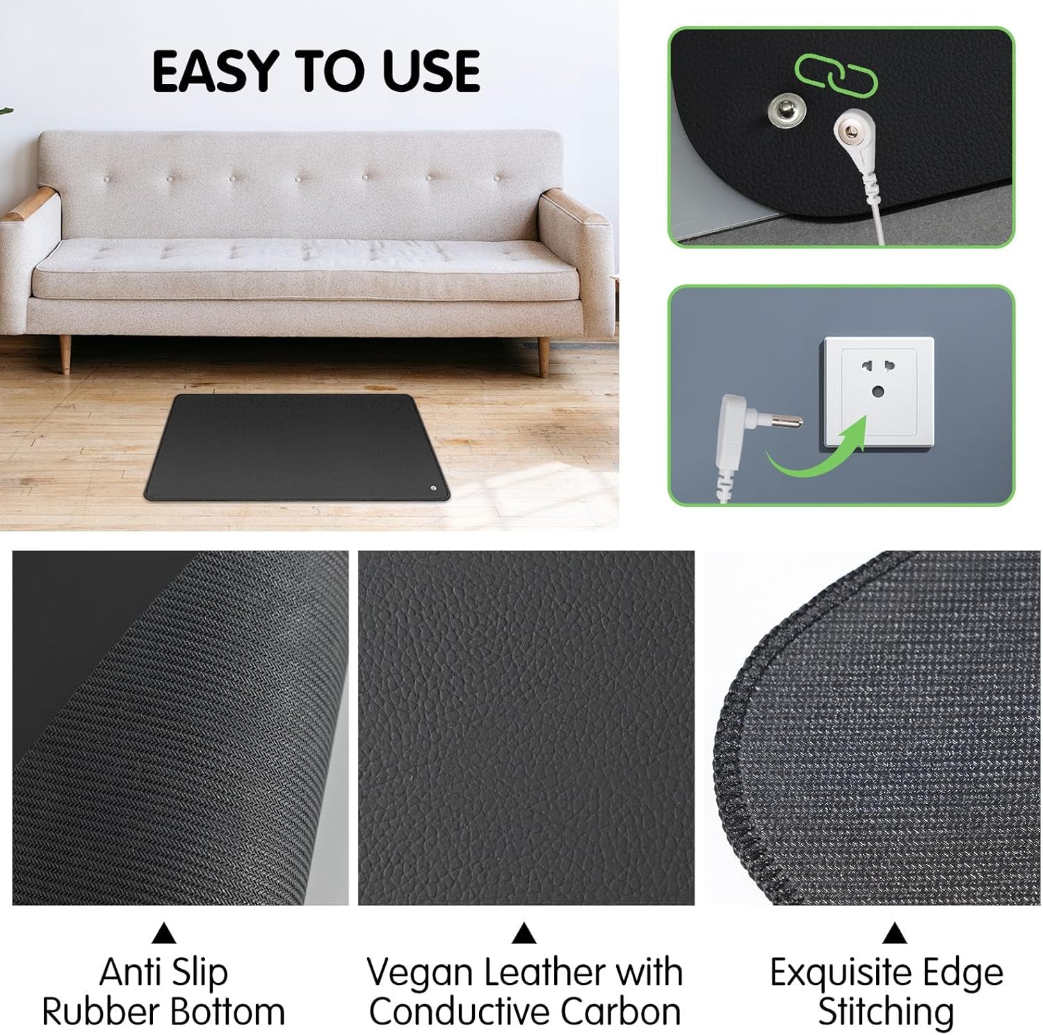 Grounding Mat, Grounding Mat for Bed 23.6 * 35.4. Earth Mat Grounding Pad, Grounding at Home