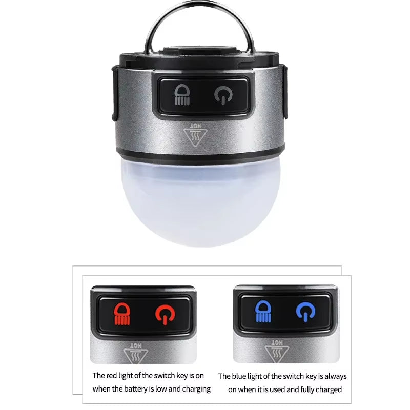 Multifunction Portable LED Headlamp USB C Rechargeable Head Flashlight with Strong Magnet Cap Clip Camping Fishing Headlight