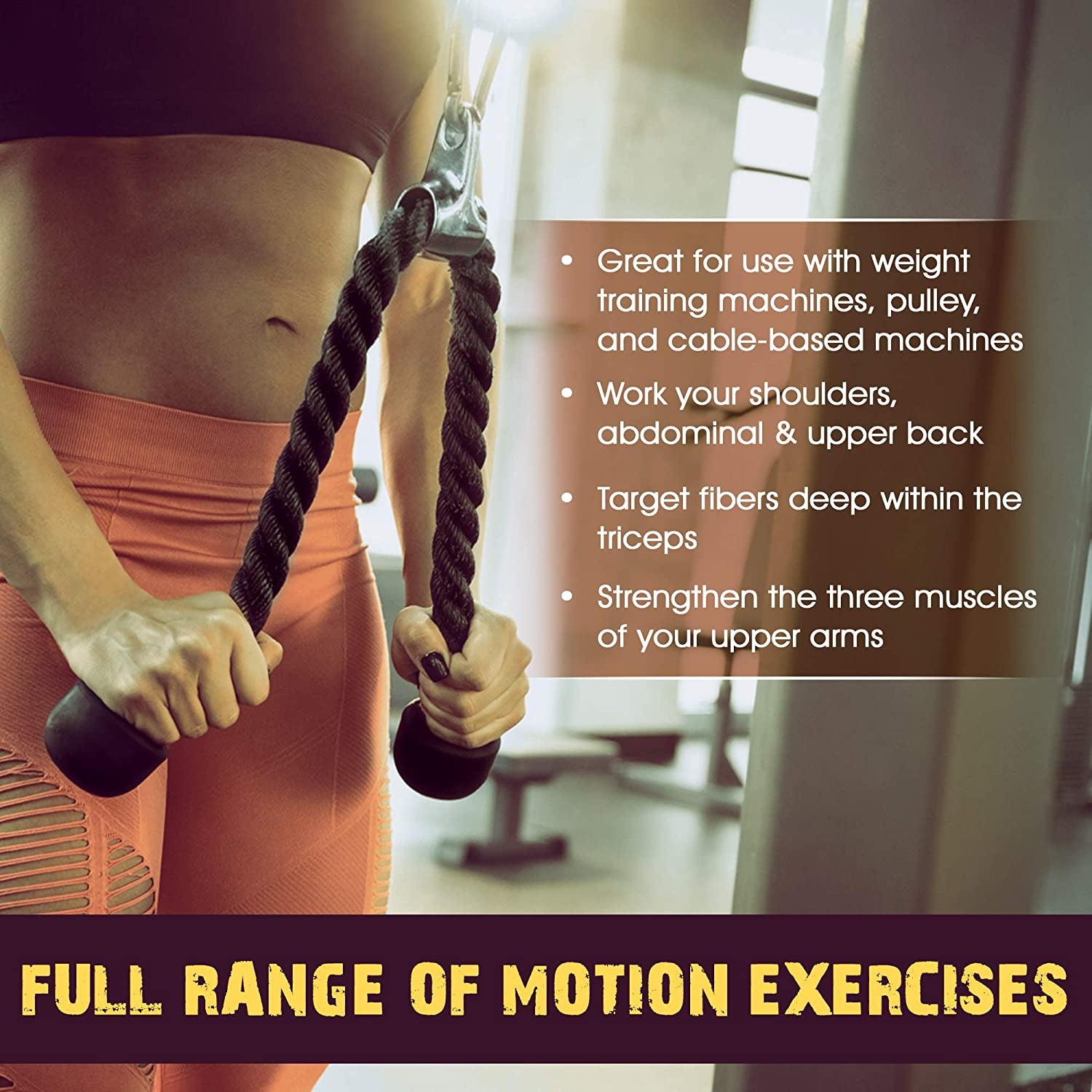 Cable Machine Attachment, Row Handles, Tricep Rope, Straight Bar, V Bar, LAT Pulldown Accessories Load 880 LB for Home Gym