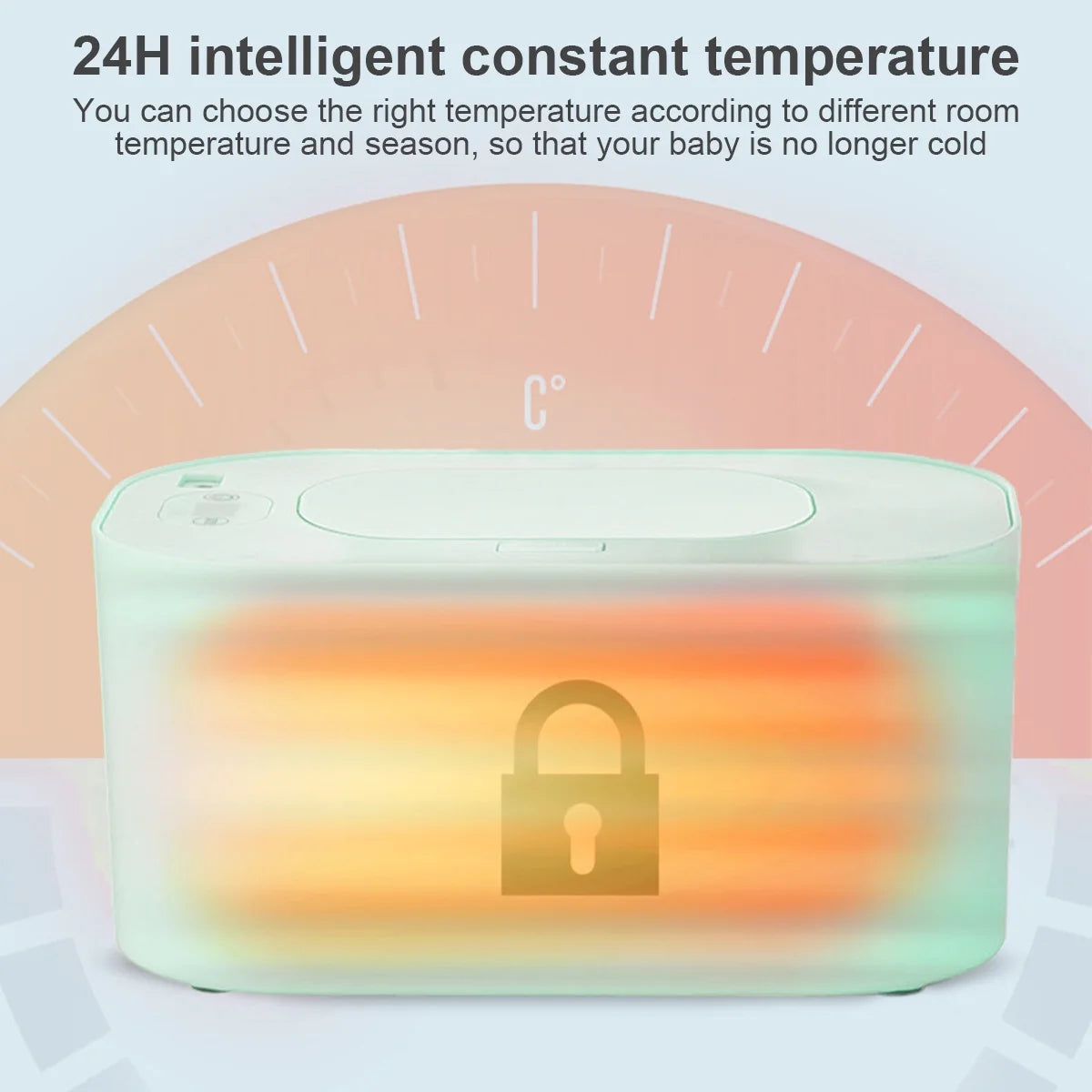 Baby Wipe Warmer Baby Wipe Heater Large Capacity Smart Wet Wipes Warmer,Adjustable Temperature,Green