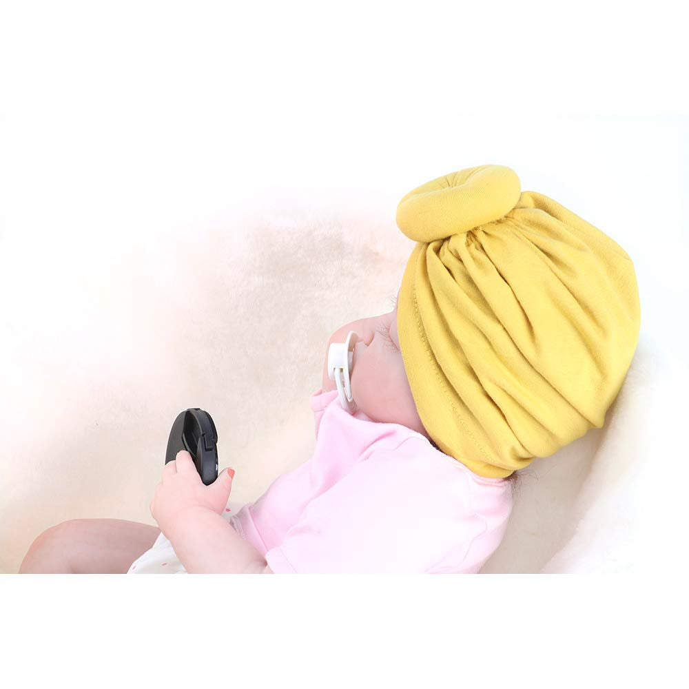 AKAISIHN Baby Turbans Newborn Girl Headwraps Baby Girl Beanie Hat with Bow Hospital Nursery Hat, 7Pcs Knot Baby Hat, Adjustable