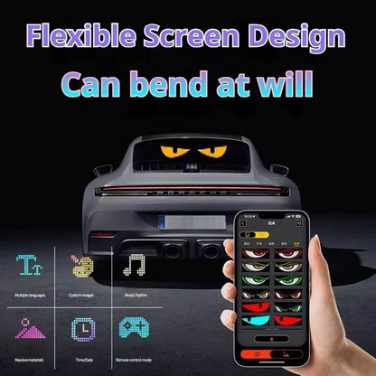 Multifunctional Bright Devil Eyes LED Light for Car Windshield Flexible Programmable Scrolling LED Display Bluetooth APP Control