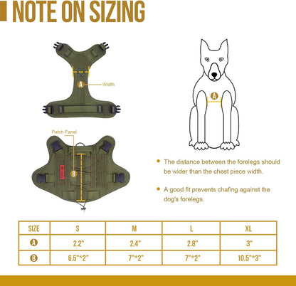 Dog Harness, Tactical Dog Harness No-Pull Breathable Adjustable Pet Vest with Handle for Outdoor Walking(Ranger Green,Small)