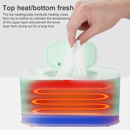 Baby Wipe Warmer Baby Wipe Heater Large Capacity Smart Wet Wipes Warmer,Adjustable Temperature,Green