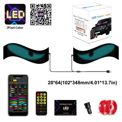Multifunctional Bright Devil Eyes LED Light for Car Windshield Flexible Programmable Scrolling LED Display Bluetooth APP Control