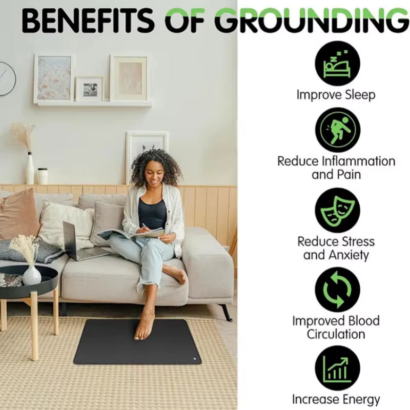 60*90CM Grounding Mat for Improving Sleep Grounding Pad with Earthing 4.5M Cord Recovery Protection Release Electrostatic
