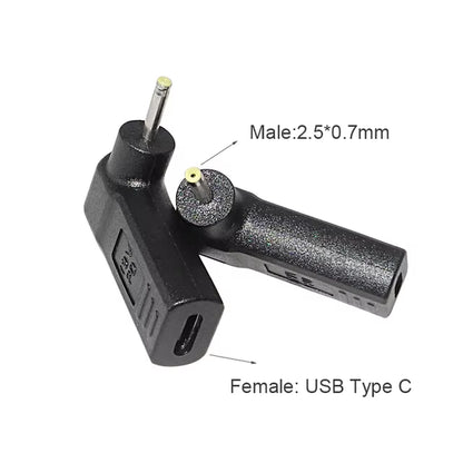 Type C to Dc Power Jack  Laptop Power Adapter Connector USB C to Notebook Charger Converter for Asus Hp Lenovo Laptop