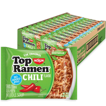 Top Ramen Noodle Soup, Chili, 3 Ounce (Pack of 24)