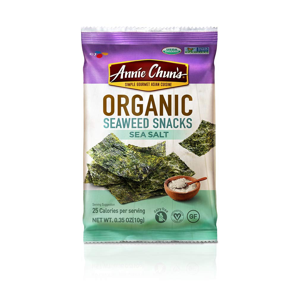 Organic Sea Salt Flavored Seaweed Snacks, Non GMO, 0.35 Ounces (Pack of 12)
