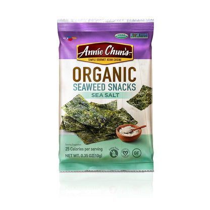 Organic Sea Salt Flavored Seaweed Snacks, Non GMO, 0.35 Ounces (Pack of 12)