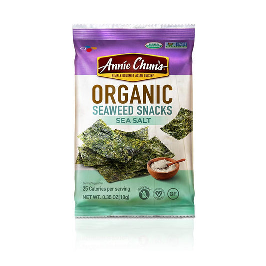 Organic Sea Salt Flavored Seaweed Snacks, Non GMO, 0.35 Ounces (Pack of 12)