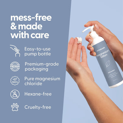 Unscented Magnesium Lotion for Sleep & Leg Cramps, Suitable for Sensitive Skin, Helps with Muscle Relaxation, Soothes Tired Legs & Foot Aches and Supports Restful Nights, 8 Fl Oz