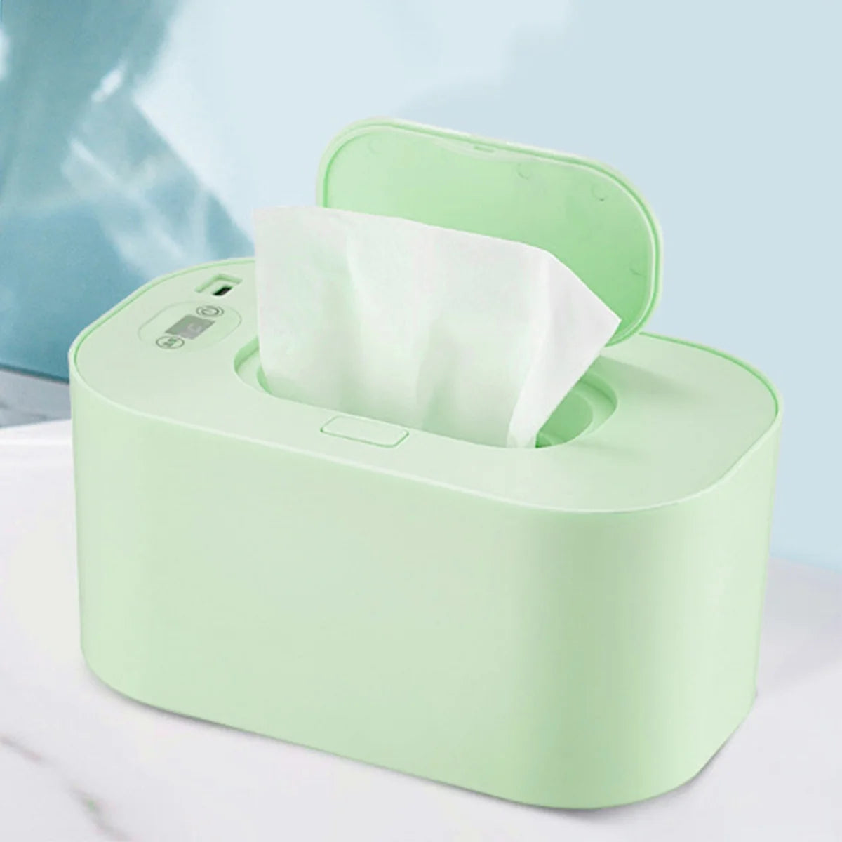 Baby Wipe Warmer Baby Wipe Heater Large Capacity Smart Wet Wipes Warmer,Adjustable Temperature,Green