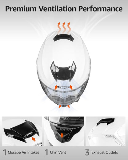 Modular Motorcycle Helmets, DOT Approved Full Face Motorcycle Helmet with Flip up Dual Visor, Helmets for Adults Men Women Helmets for Street Scooter ATV E-Bike - YM-926