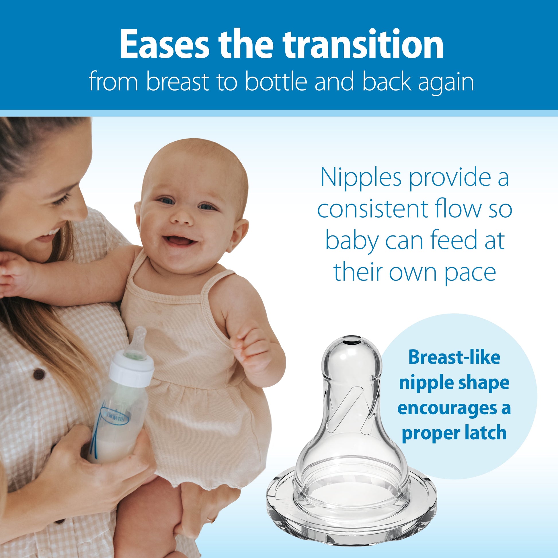 Natural Flow Anti-Colic Options+ Narrow Breast to Bottle Feeding Set, Clear, 4Oz, 4 Pack