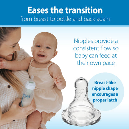 Natural Flow Anti-Colic Options+ Narrow Breast to Bottle Feeding Set, Clear, 4Oz, 4 Pack