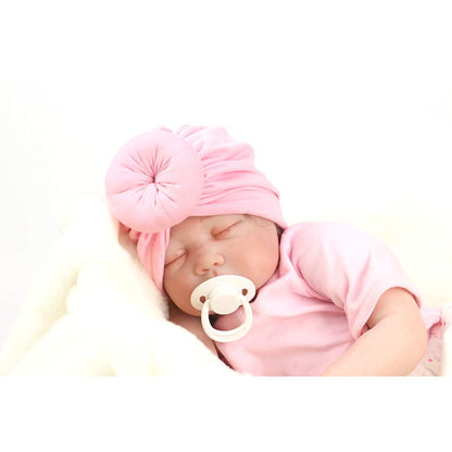 AKAISIHN Baby Turbans Newborn Girl Headwraps Baby Girl Beanie Hat with Bow Hospital Nursery Hat, 7Pcs Knot Baby Hat, Adjustable