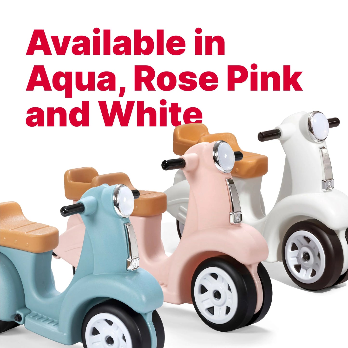 Ride along Aqua Scooter Plastic Toddler Foot-To-Floor Riding Toy for Ages 18M-4Y