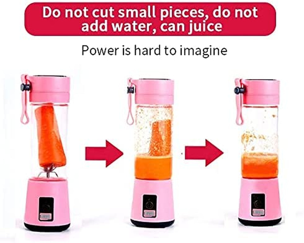 380Ml Electric Portable Juicer Blender Cup, Household Fruit Mixer with Six Blades in 3D, USB Rechargeable Juice Blender Magnetic Secure Switch Electric Fruit Mixer (Purple) (Blue)